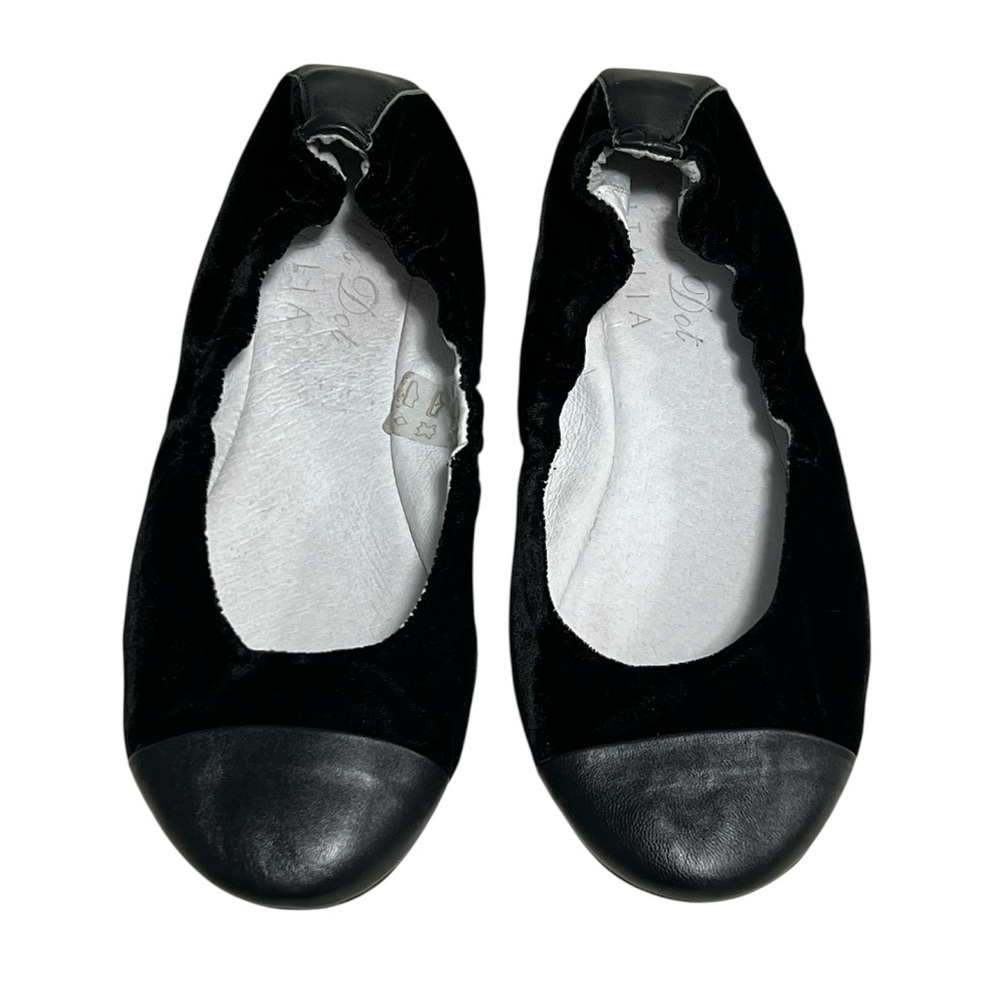 MISS DOT ITALIA Velour / Leather Ballet Flat Shoes